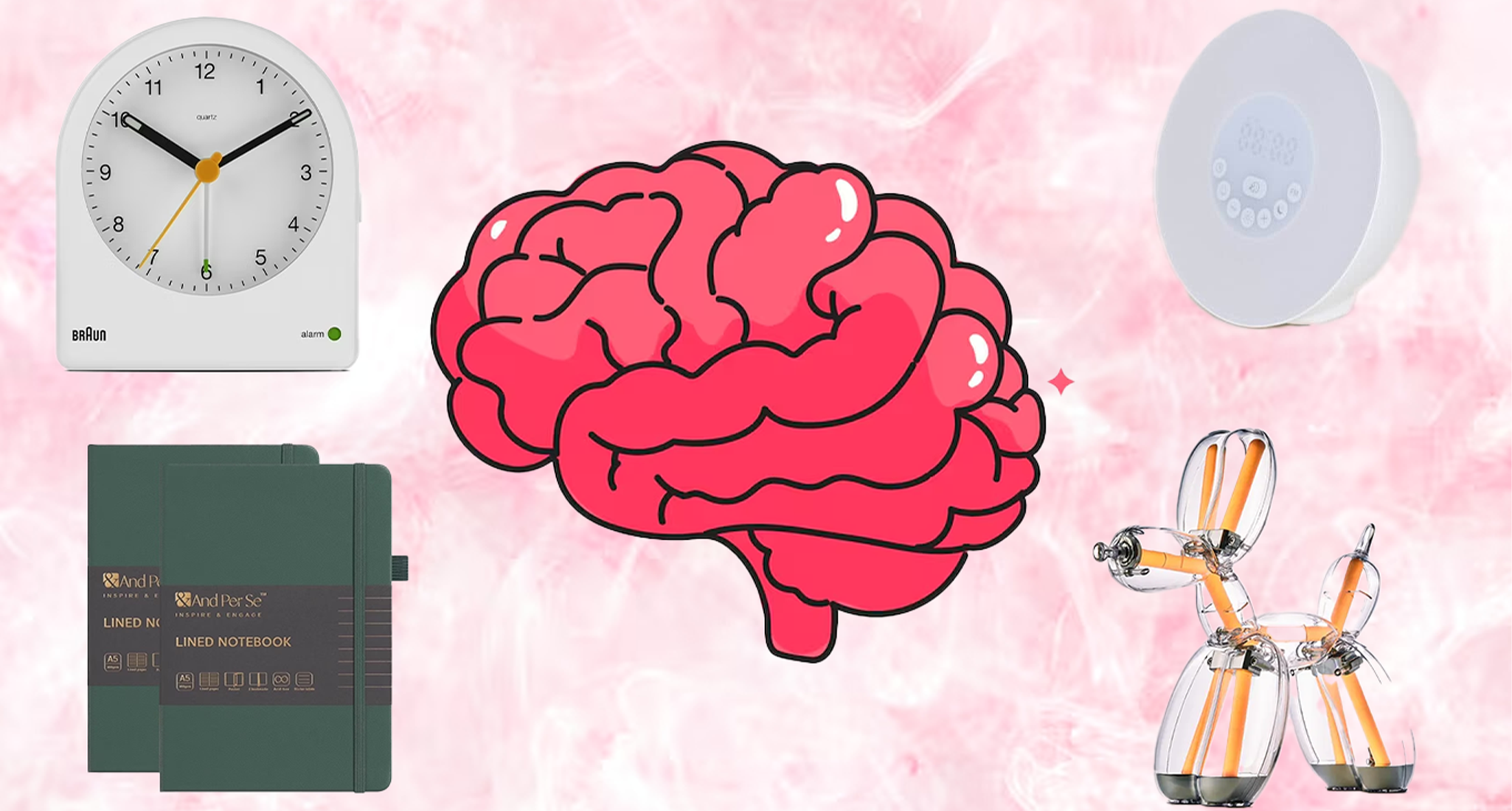 brain-wealth-analog-habits-brain-pink-background-with-clocks-journals-bubble-dog-hero