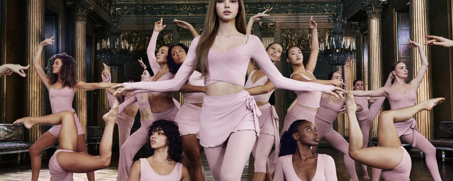 BLACKPINK's LISA stars in the Nike x Skims Spring 2026 campaign, wearing the monochromatic ballet-core apparel collection.