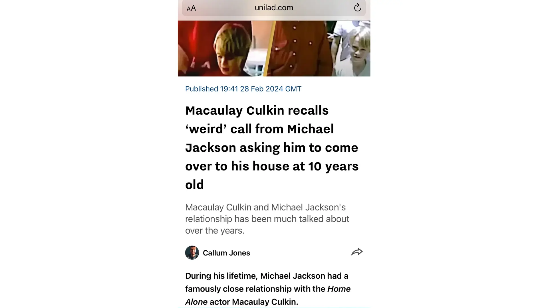 A vintage newspaper clipping documenting the public and media scrutiny surrounding the relationship between Michael Jackson and Macaulay Culkin, serving as a primary source for our audit of Culkin’s long-term defense of the pop star.