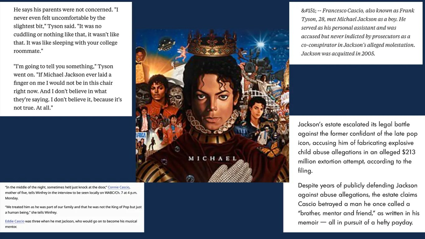 A high-fidelity close-up of a newspaper headline detailing the $213 million extortion attempt on the Michael Jackson Estate. The image captures the industrial "black and white" reality of the Cascio betrayal, focusing on the legal filings and the architectural truth behind the estate’s reckoning.