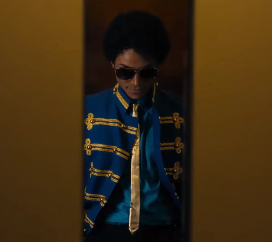 Jaafar Jackson as Michael Jackson in the upcoming biopic “Michael,” courtesy of Lionsgate.