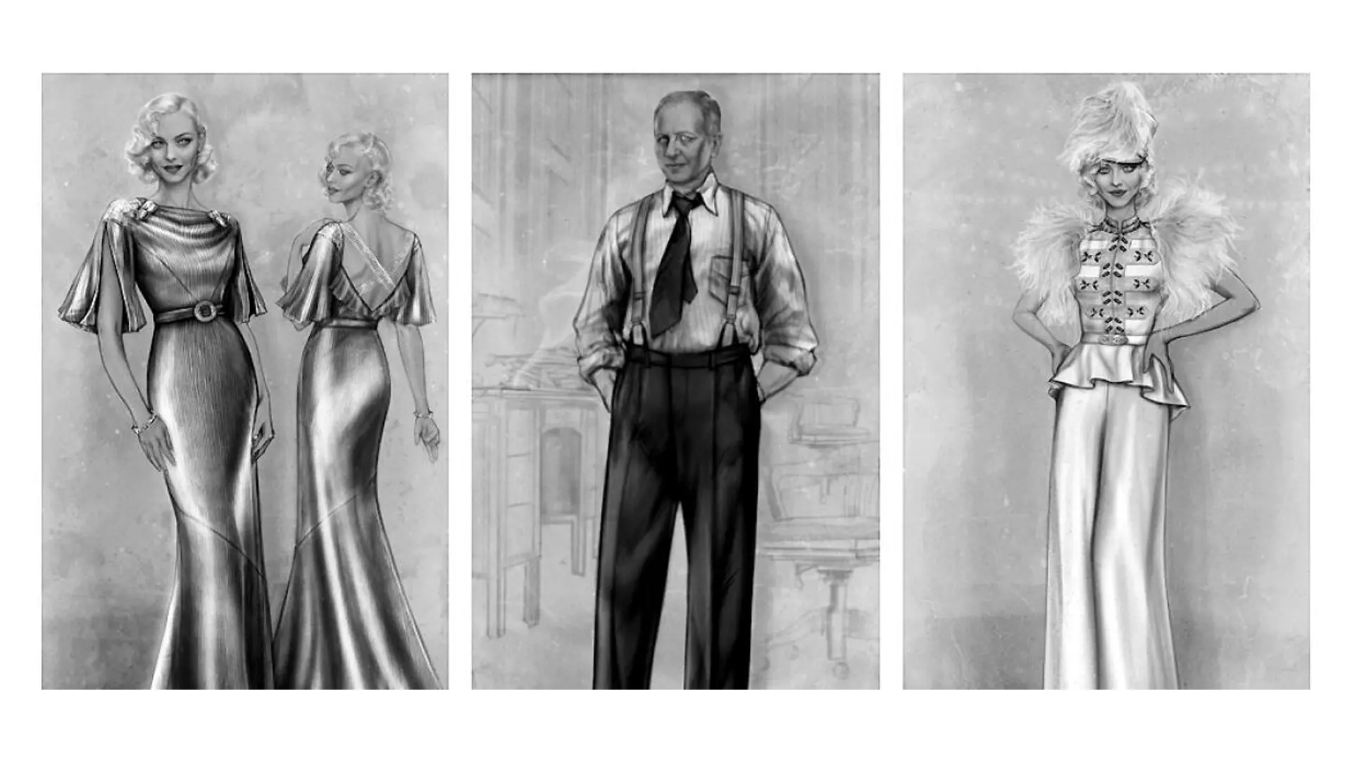 Film still from Mank showing a sharply dressed character, reflecting classic Hollywood style and power dynamics