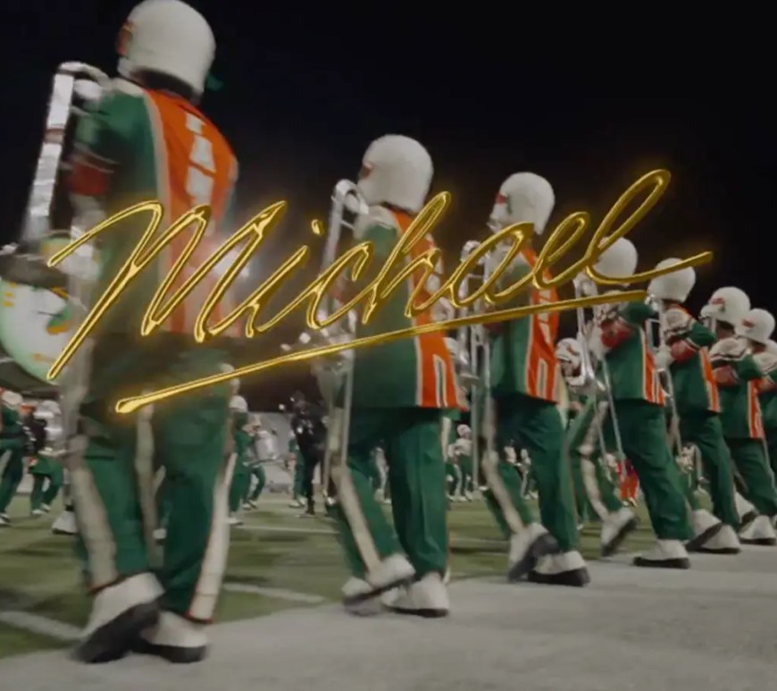 The FAMU Marching 100, led by head drum major Oluwamodupe "Dupe" Oloyede, performs a high-energy tribute to Michael Jackson’s "Don’t Stop 'Til You Get Enough" as part of the 2026 MICHAEL X HBCU series.