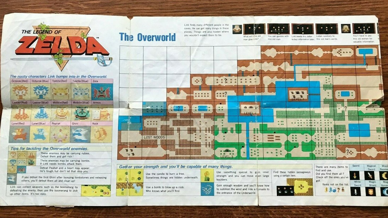 Internal view of a 1986 Legend of Zelda NES gold cartridge circuit board map featuring the MMC1 mapper chip, an 8KB SRAM chip for game saves, and the CR2032 lithium battery.