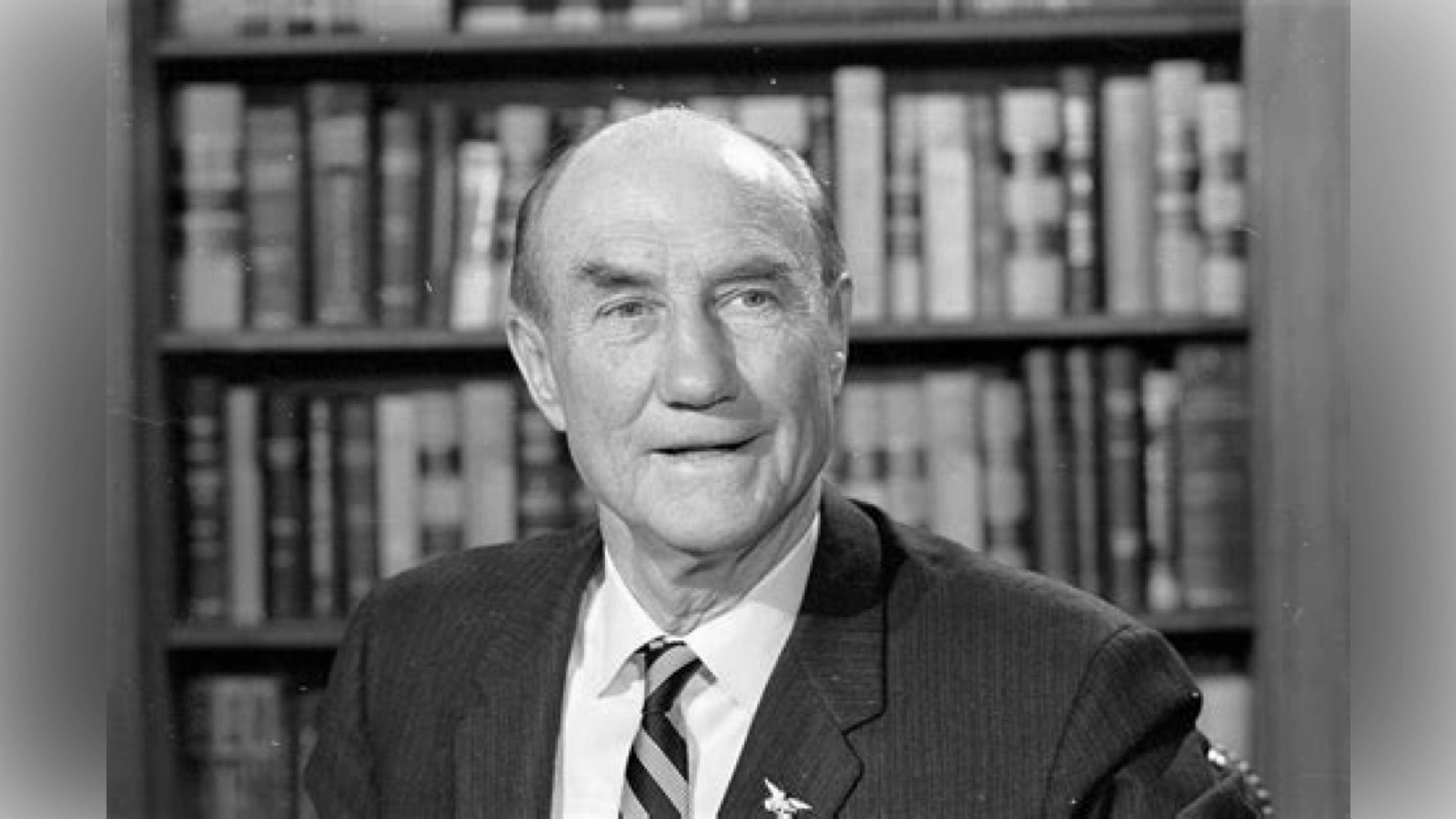 A black-and-white portrait of U.S. Senator Strom Thurmond, captured from the chest up. A key figure part of the real History Behind Nick Cannon’s Claims 