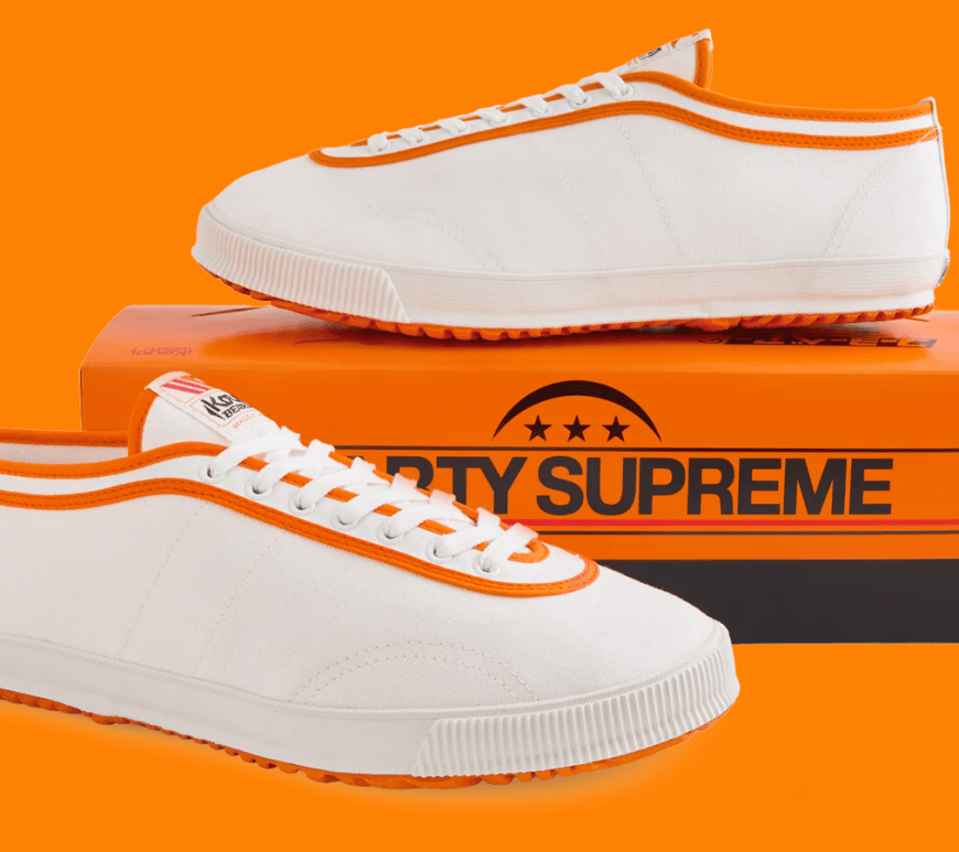 A24 x Koyo Bear 'Sharpman' sneakers in the original white, red, and blue colorway, limited to 1,000 pairs for the film Marty Supreme.