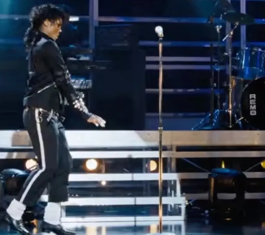 A promotional still of Jaafar Jackson as Michael Jackson from the 'Michael' biopic (2026)