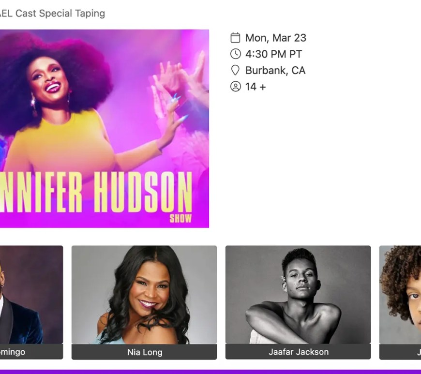 The cast of the 2026 Michael Jackson biopic, 'Michael,' slated to appear on the set of The Jennifer Hudson Show.