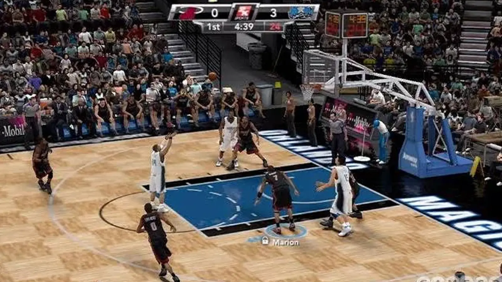 An original screenshot of NBA 2K9 game play circa 2009