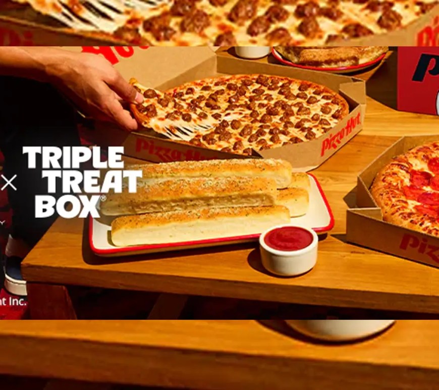The collectible 2026 Pizza Hut Space Jam Triple Treat Box featuring 30th-anniversary Tune Squad branding