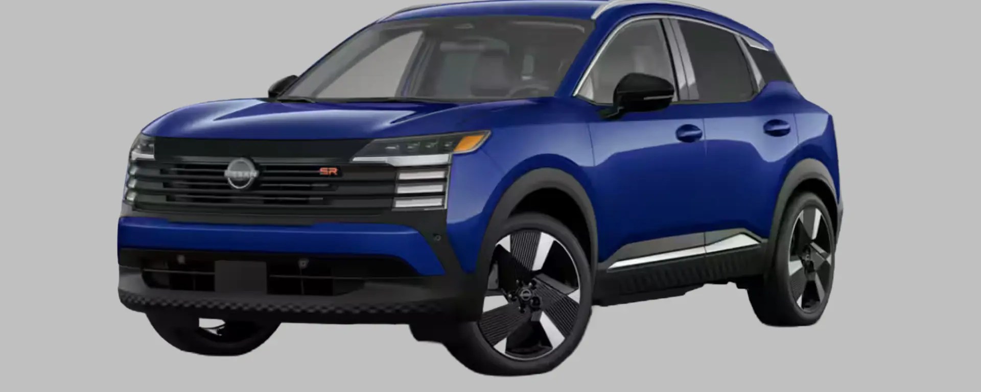 An exterior shot of the 2026 Nissan Kicks in the blue model.