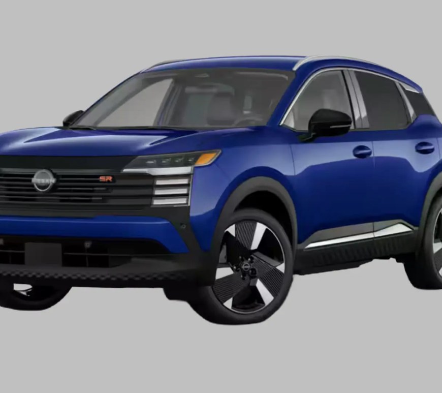 An exterior shot of the 2026 Nissan Kicks in the blue model.