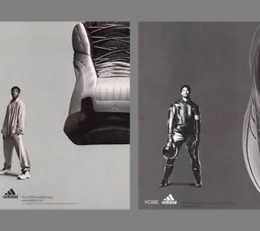 The 2000 Adidas 'The Kobe' in the signature colorways, showing the Audi TT-inspired molded upper