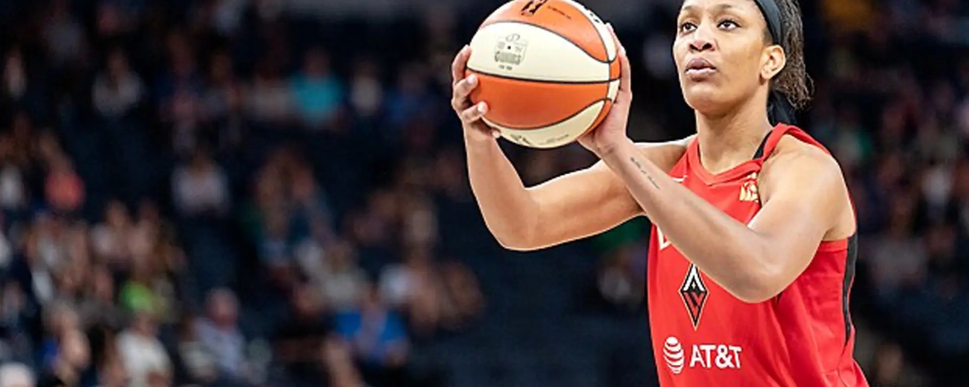 A'ja Wilson game shot from 2019 for the Las Vegas Aces