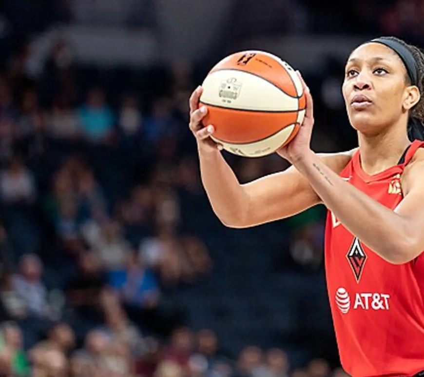 A'ja Wilson game shot from 2019 for the Las Vegas Aces