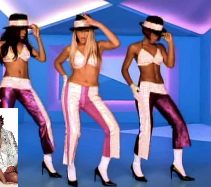 A still of Destiny's Child from their 2001 music video "Bootylicious."