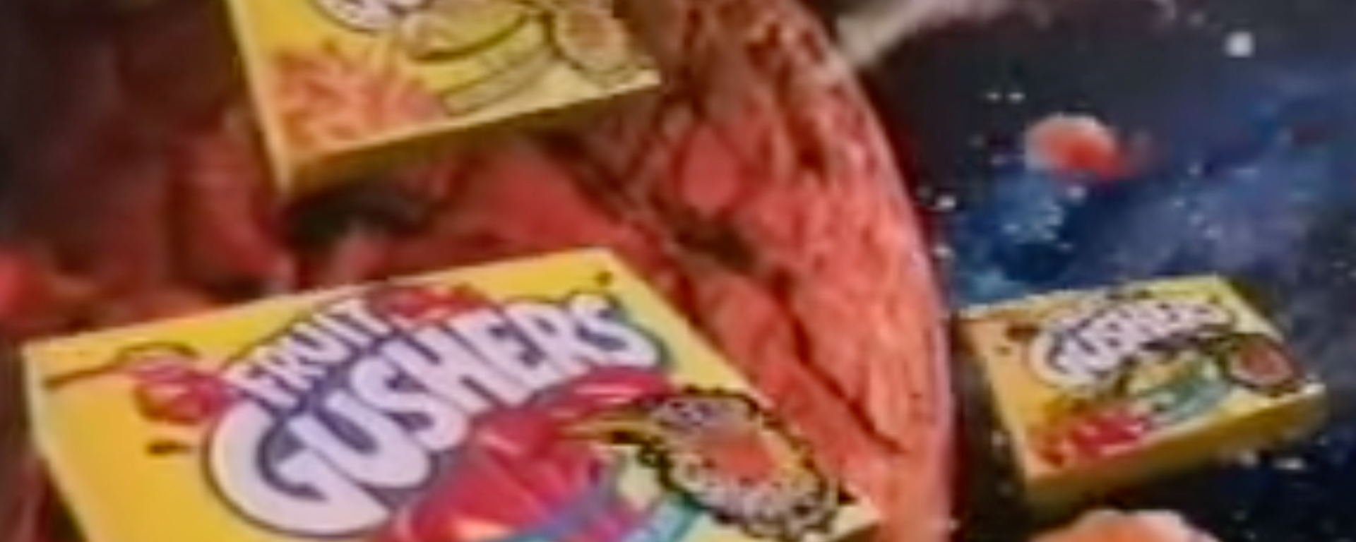 A screenshot of the galactic gushers commercial from the early 2000s.