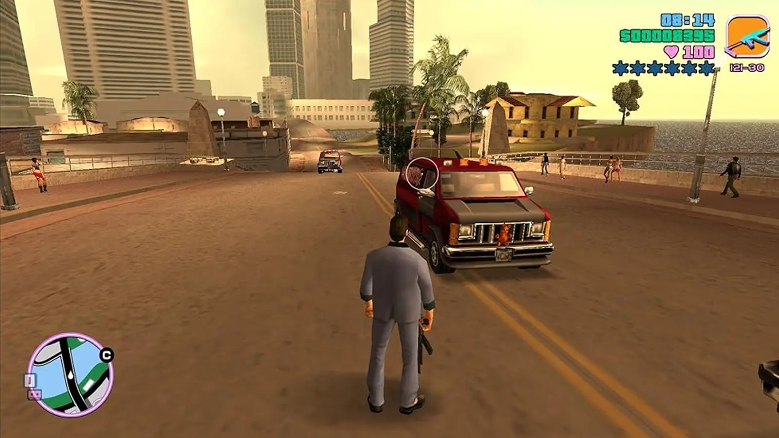 Tommy Vercetti Ocean Drive in GTA Vice City; the ultimate 1980s Miami vibe.