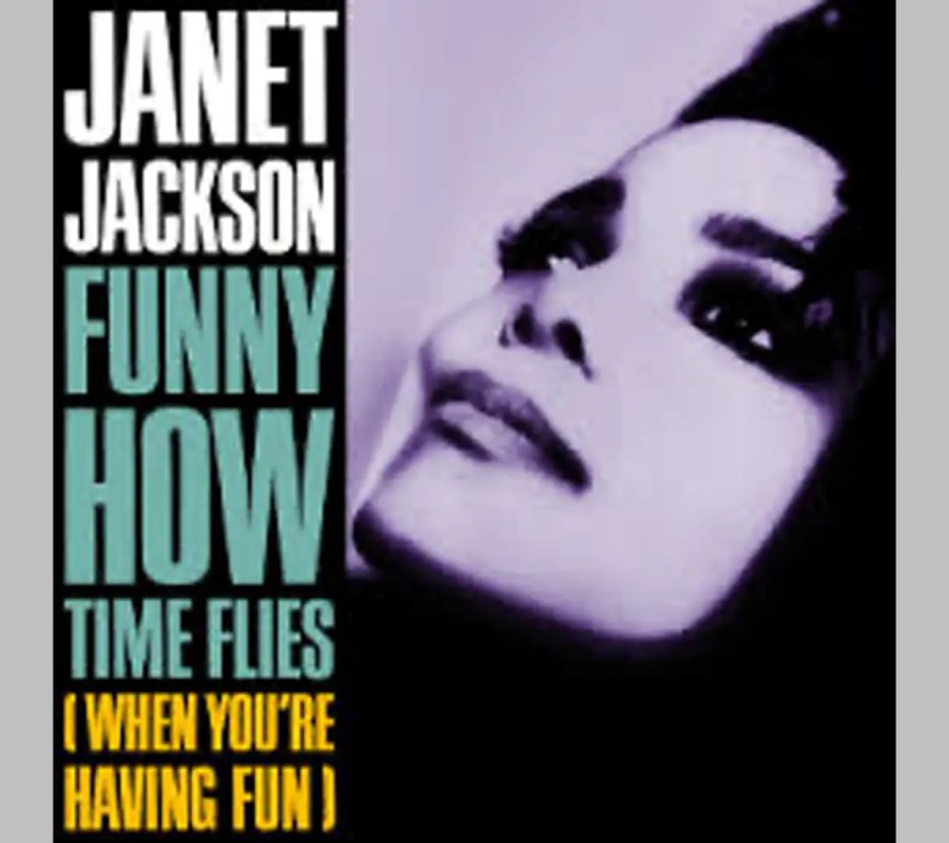 A photo of the album artwork for Janet Jackson's 'Funny How Time Flies.'