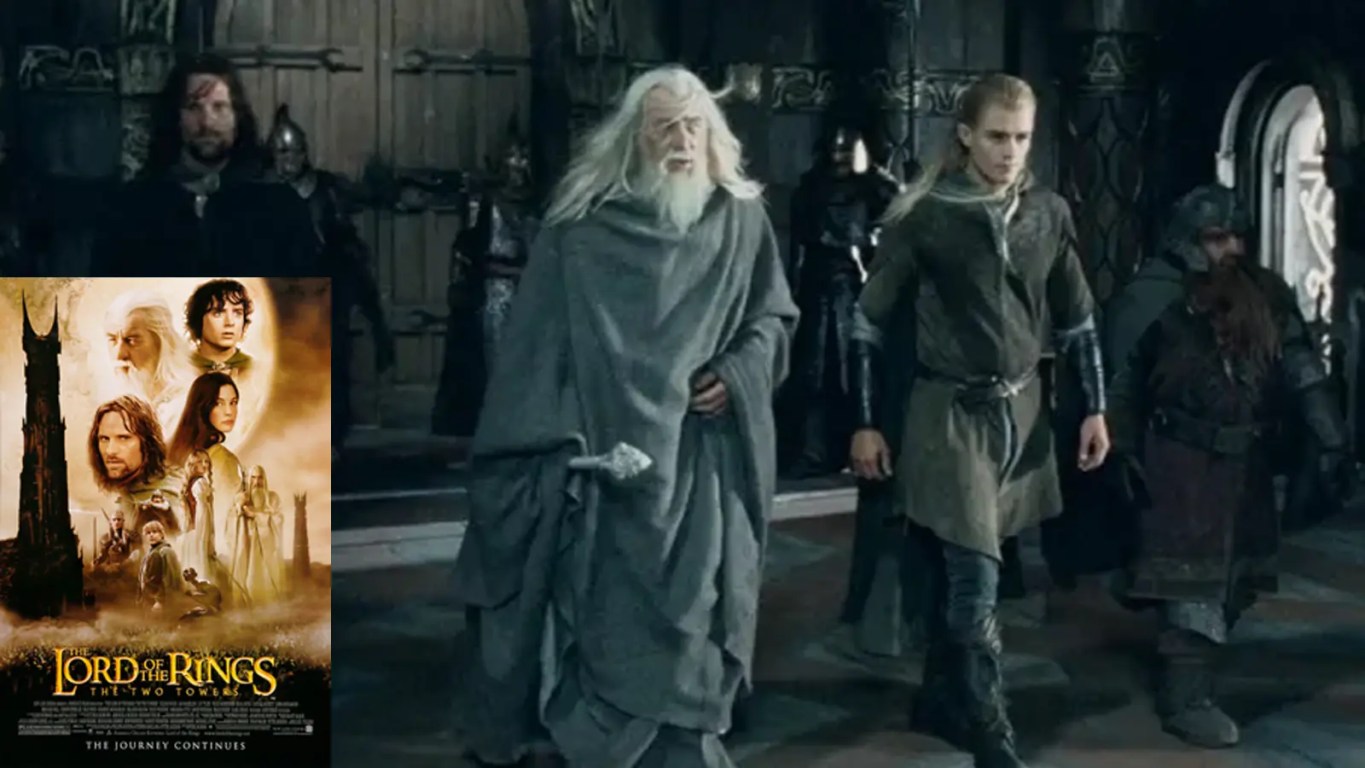 The Uruk-hai army marching on Helm’s Deep under a storm in The Two Towers.