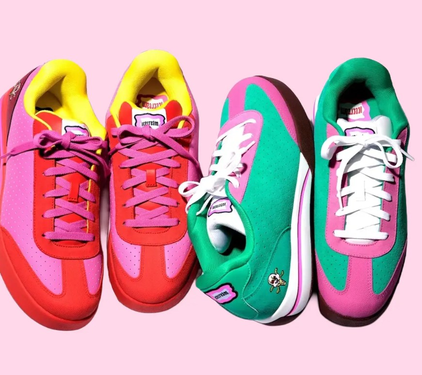A shot of the reebok x ice cream board flip sneakers being released May 2026.