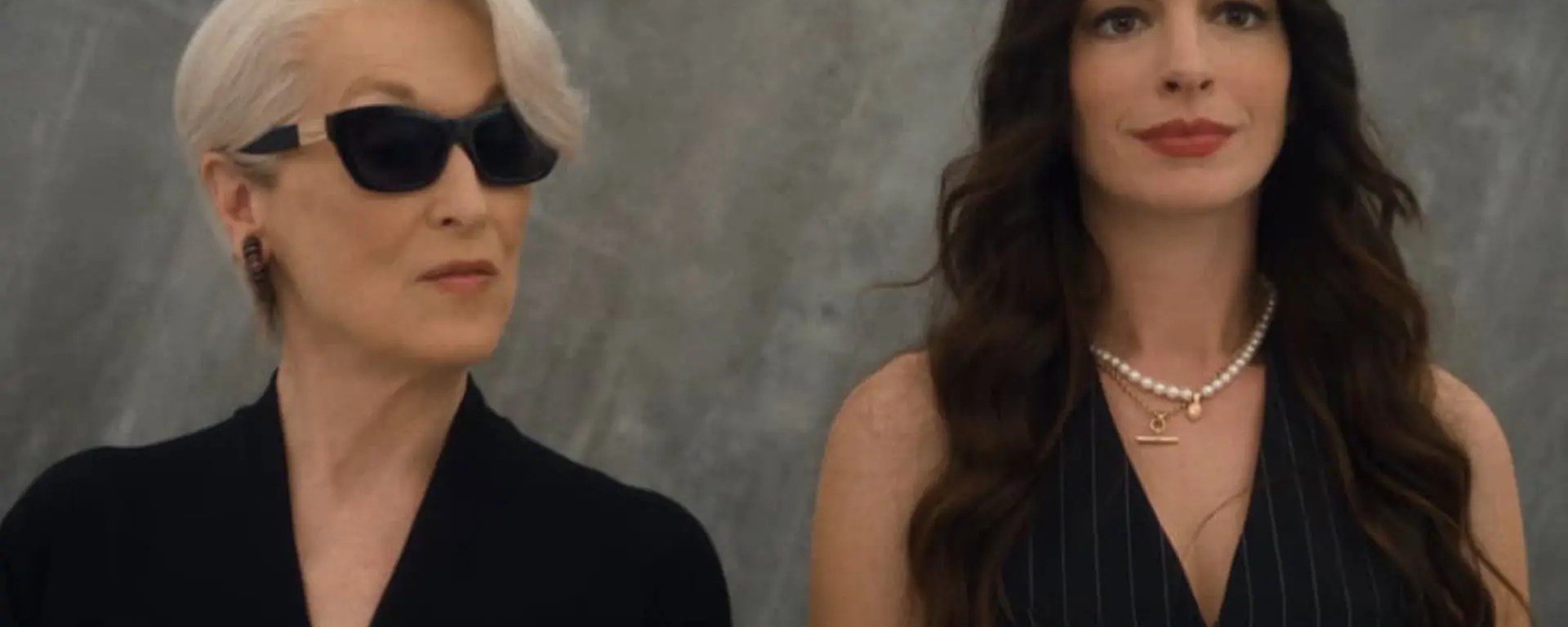 A still of Anne Hathaway and Meryl Streep in The Devil Wears Prada 2 (2026)