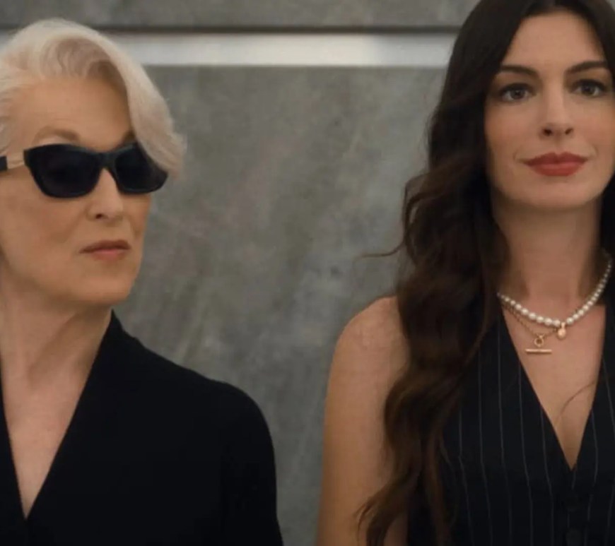 A still of Anne Hathaway and Meryl Streep in The Devil Wears Prada 2 (2026)