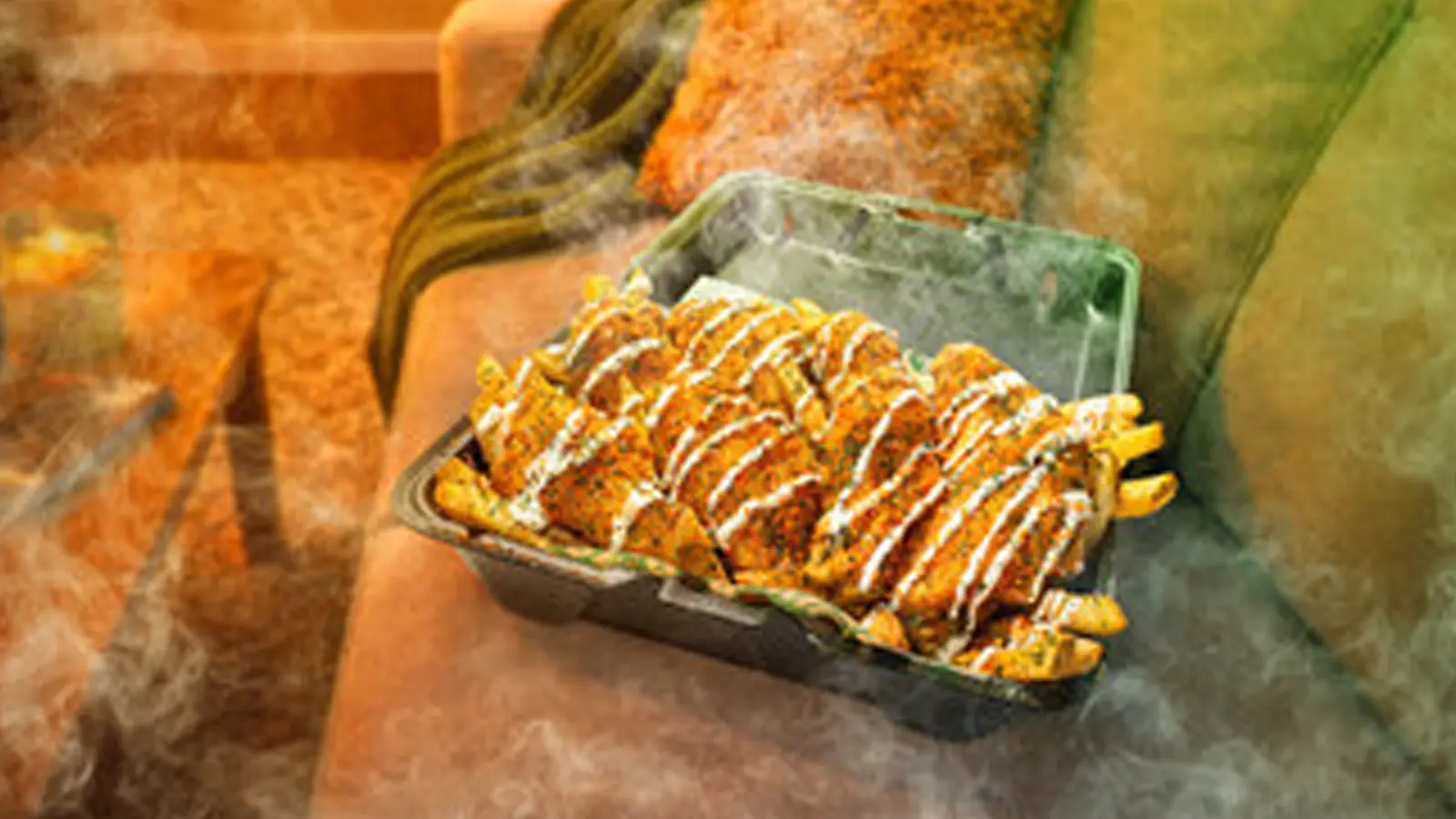 The 2026 Wingstop Hot Box featuring Fiery Nacho wings and fries drizzled in ranch and topped with herb seasoning in a branded box.