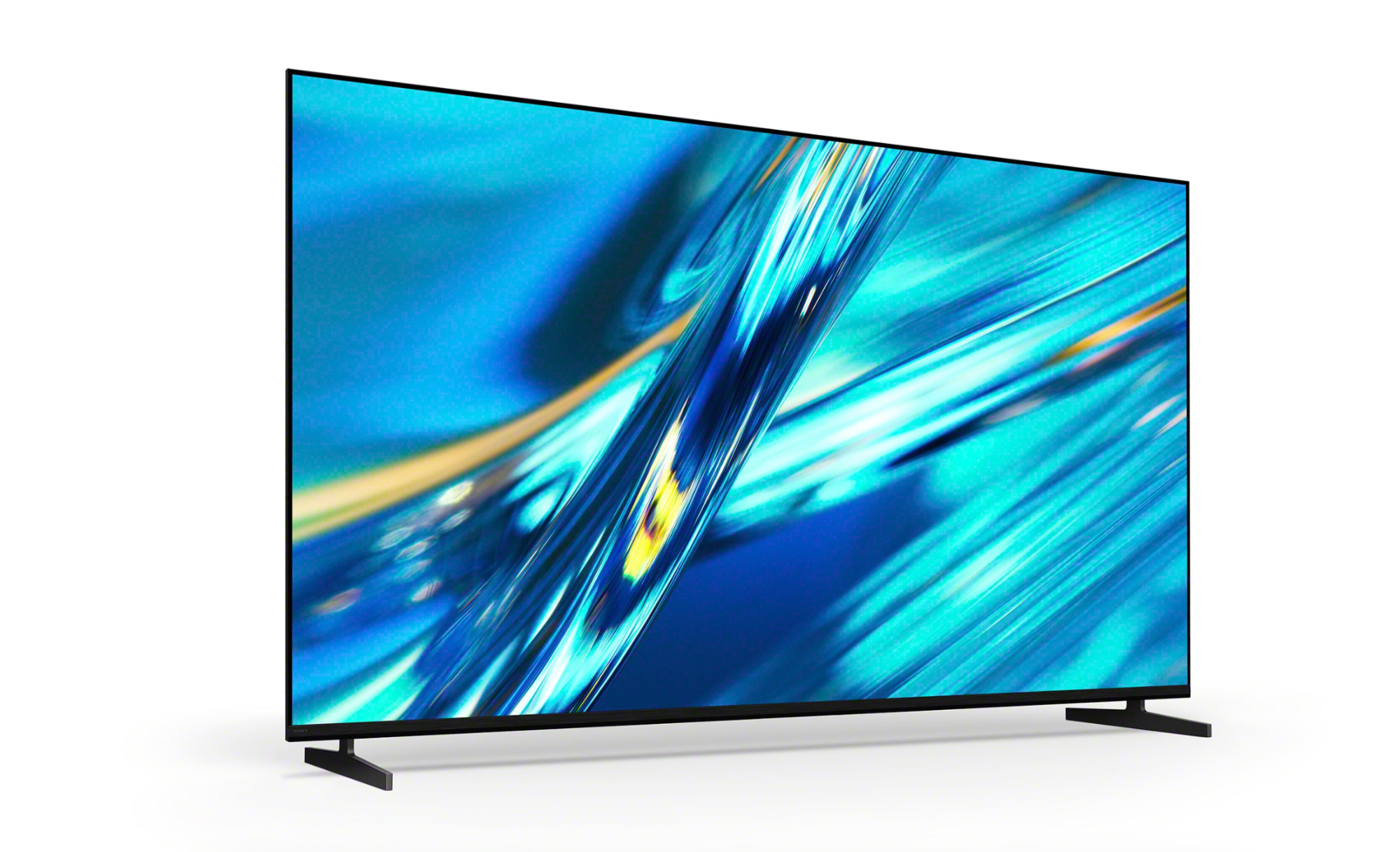 A front-view product shot of the 100-inch Sony BRAVIA 3II series 4K HDR LED TV. The television features a minimalist, "Seamless Edge" bezel design in a matte black finish, maximizing the screen-to-body ratio for an immersive viewing experience. It is supported by slim, dark silver wedge-style "Slim Blade" dual-position stands. The screen displays a high-fidelity, vibrant nature scene using Sony’s XR Triluminos Pro technology, illustrating the deep contrast and AI-driven color accuracy of the Cognitive Processor XR.