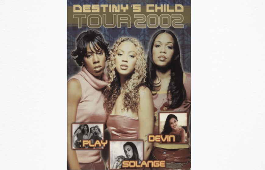 A promotional photo of Destiny's Child's World Tour (2002)