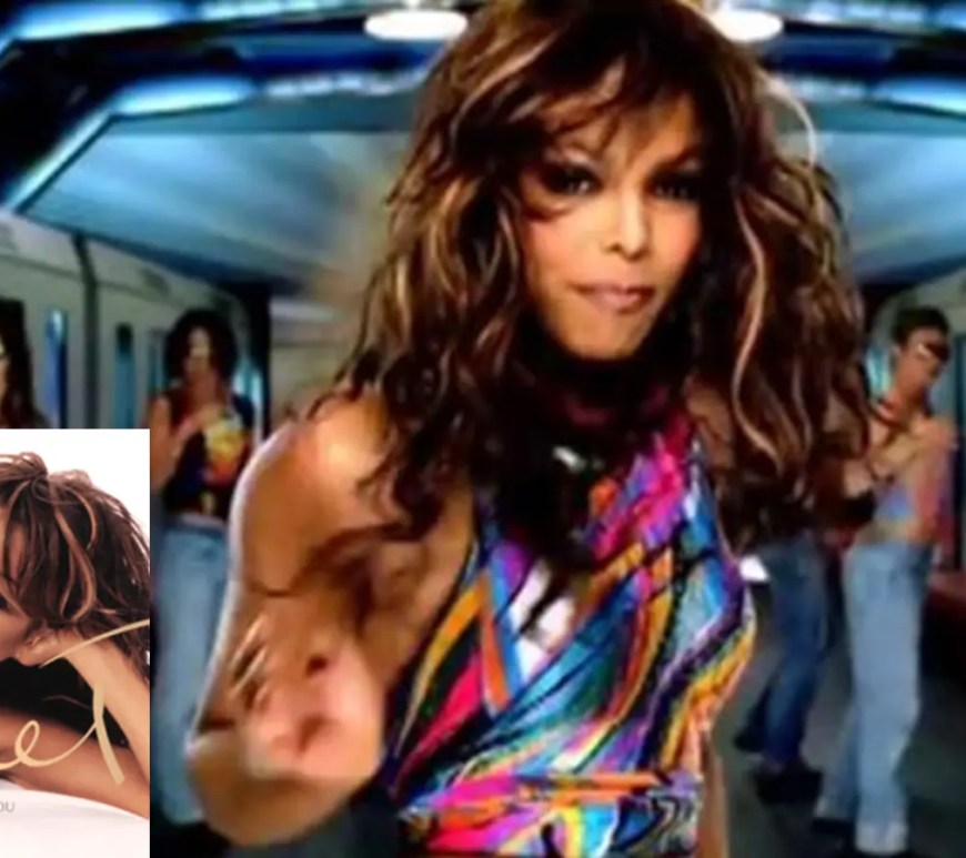 A still of Janet Jackson from her 2001 music video "All For You."