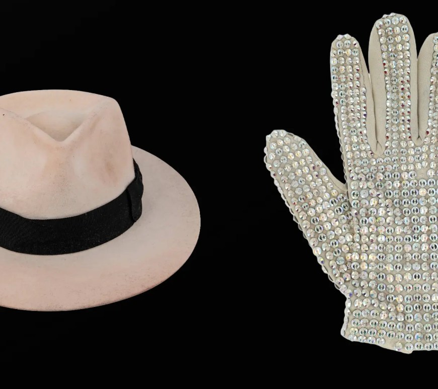 Michael Jackson’s stage-worn Swarovski crystal glove from the 1987-1989 Bad World Tour.