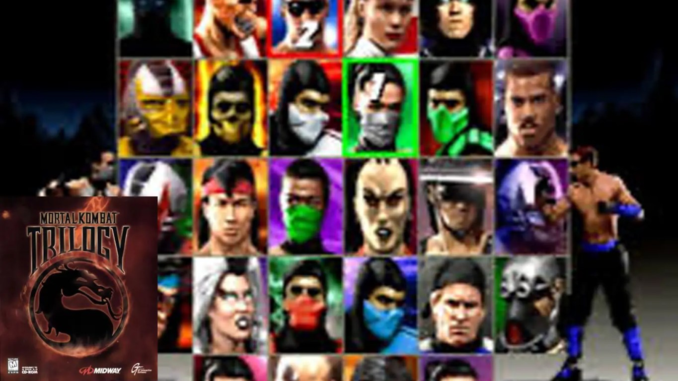 An archival 1996 gameplay screenshot of Mortal Kombat Trilogy on PlayStation 1