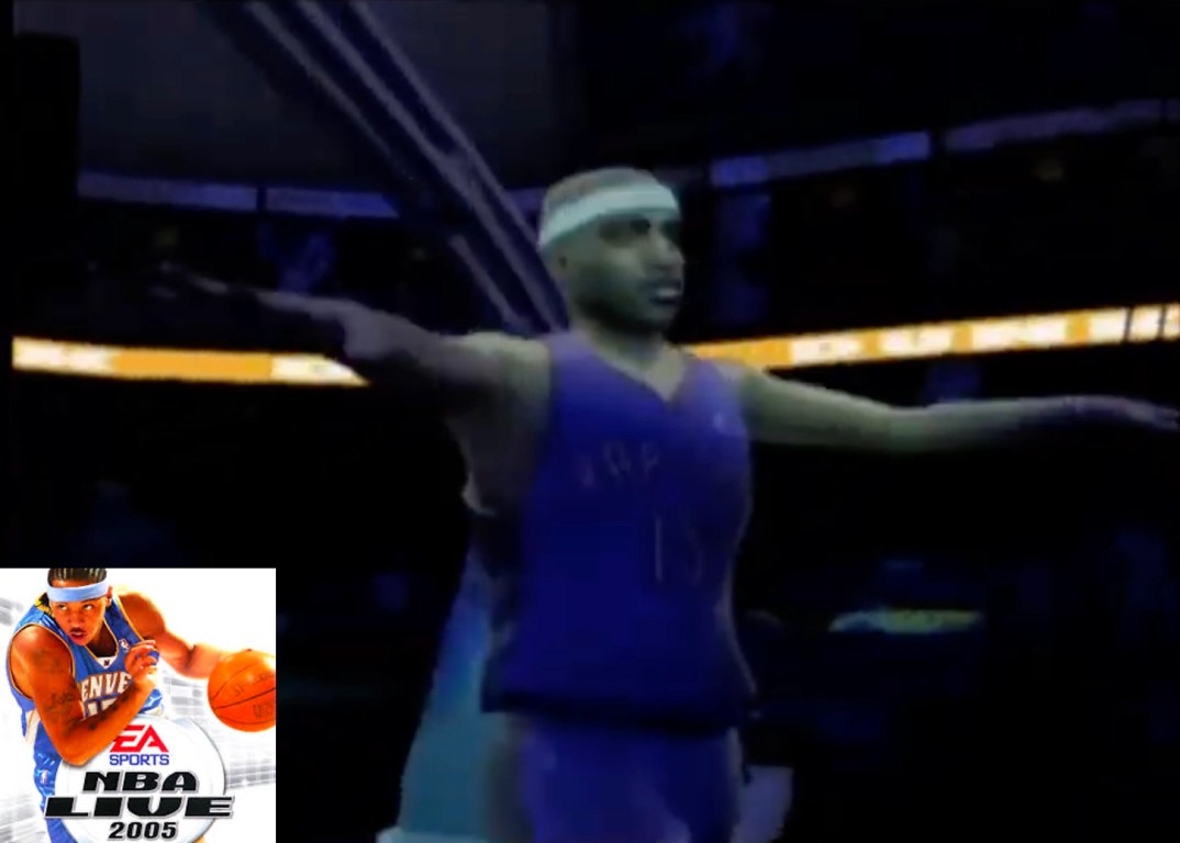 A still from NBA Live 2005 showcasing Vince Carter