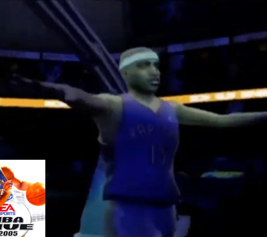 A still from NBA Live 2005 showcasing Vince Carter