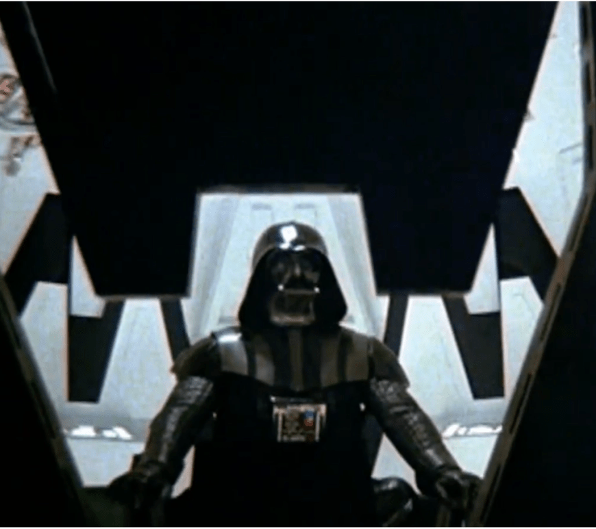 A still of Darth Vader from "The Empire Strikes Back" 1980
