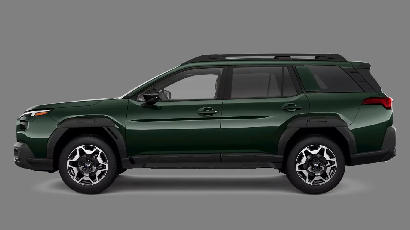2026 Subaru Outback in a mountain setting showcasing its redesigned SUV-inspired exterior, updated lighting, and rugged adventure-ready styling.