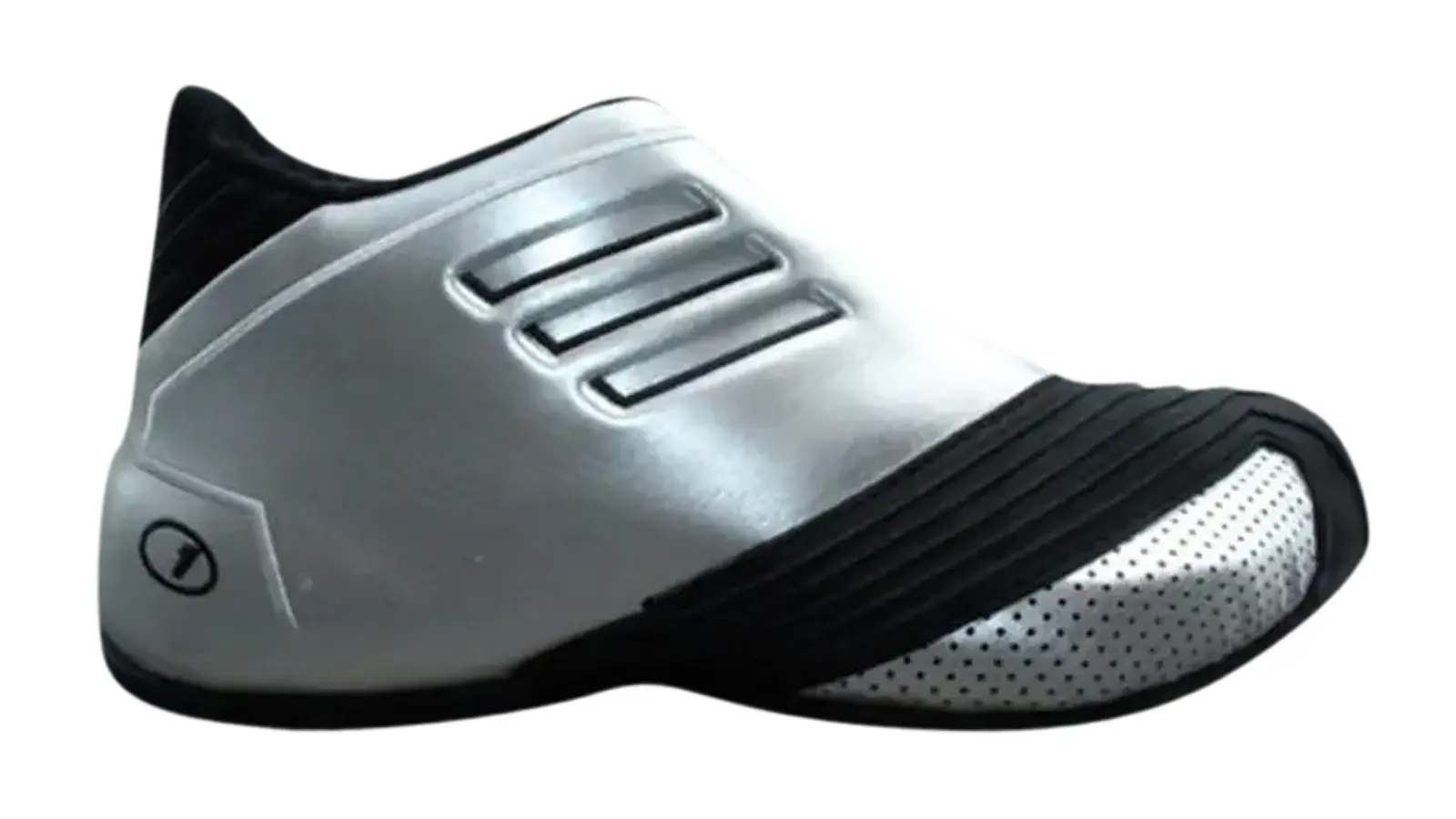 adidas TMAC 1 basketball sneaker released in 2002, signature shoe of Tracy McGrady, red and black colorway on a white background