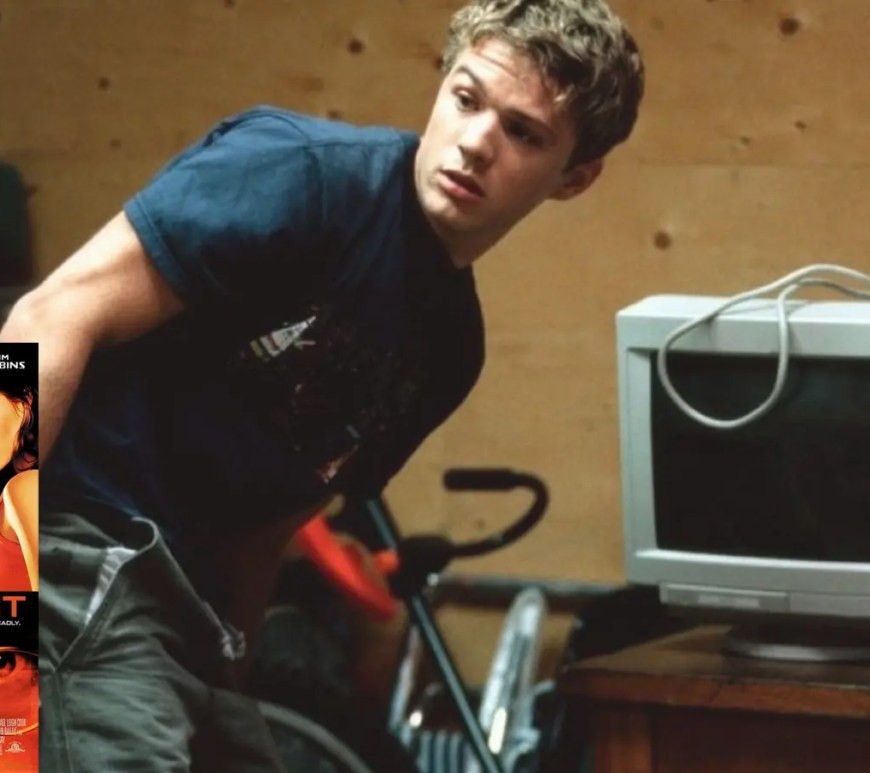 A minimalist corporate cyber-thriller still from the 2001 film Antitrust, featuring Ryan Phillippe