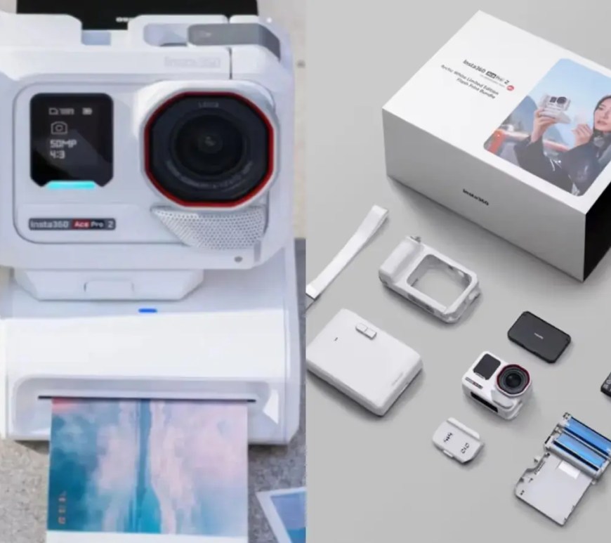 A well-organized studio product layout showing the Insta360's new Ace Pro 2.