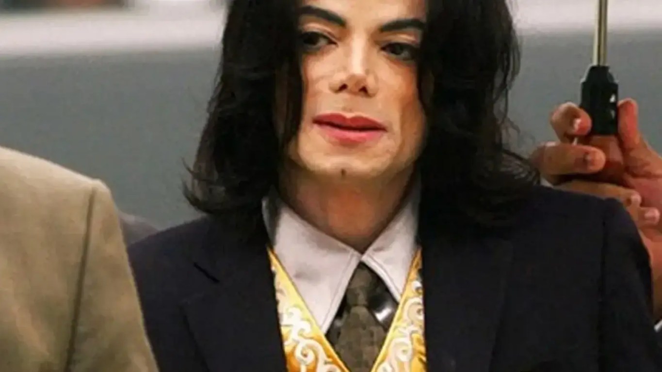 A still of Michael Jackson at court during his 2005 trial