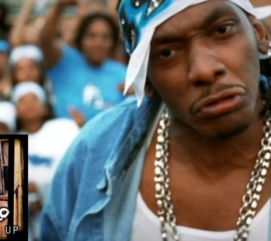 A high-contrast vintage macro showcase photo of the original Jive Records vinyl release label for Petey Pablo's 2001 anthem Raise Up.