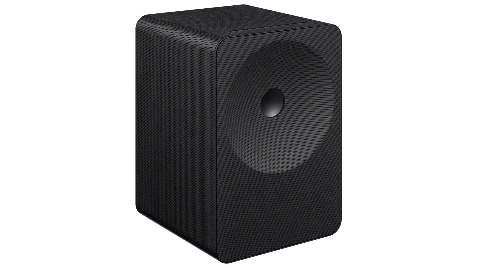 The sleek, matte white Samsung Music Studio 7 smart speaker showcasing the minimalist Bouroullec Dot Design against a white background.