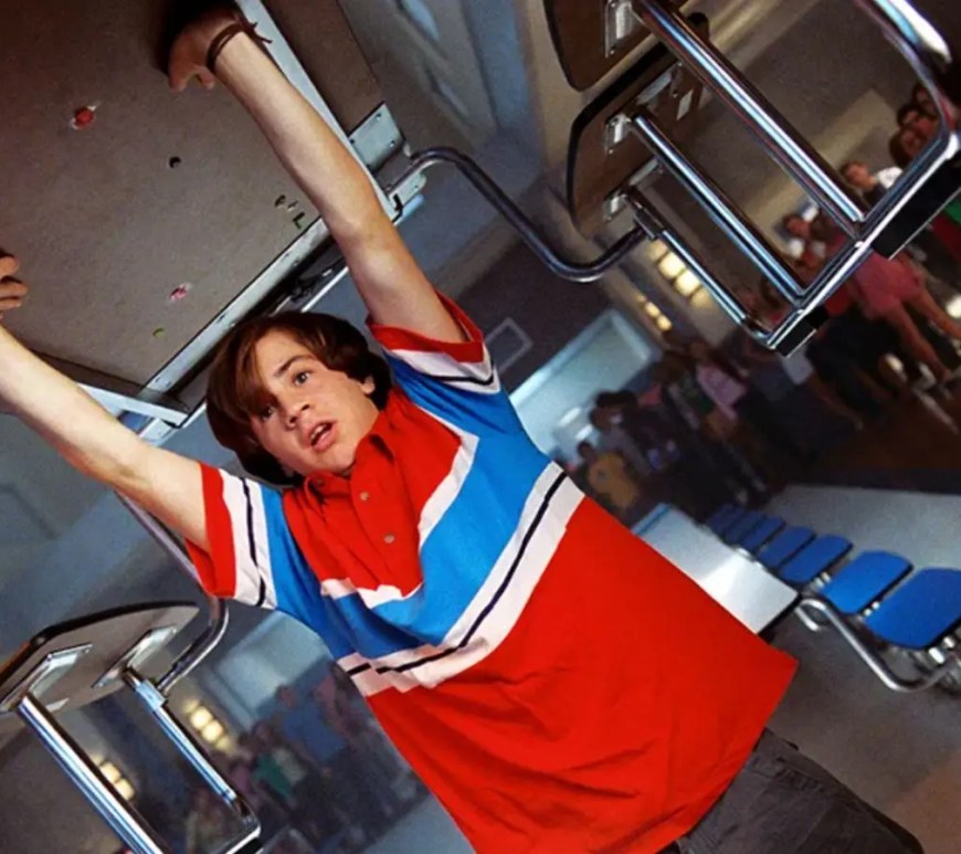 A vibrant, horizontally framed movie production still from Sky High (2005)