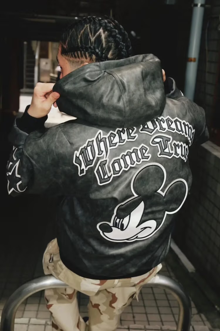 Adidas Drops Mickey Mouse Dreams Jacket: Synthetic Leather Streetwear with Oversized Disney Graphics -