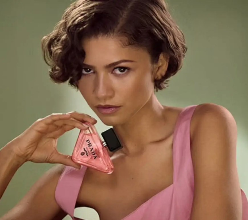 Zendaya modeling for Prada Beauty