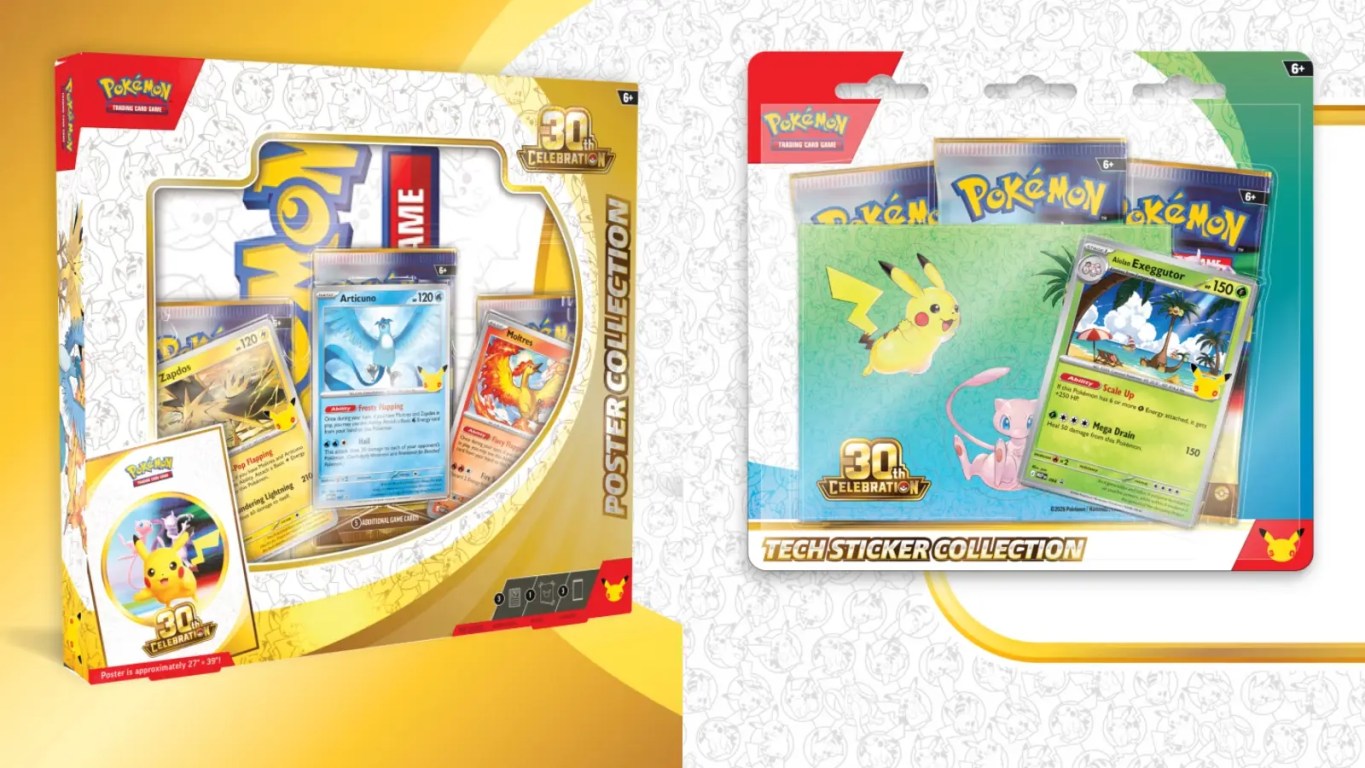 A side-by-side comparison of the Pokemon TCG collection for its 30th anniversary