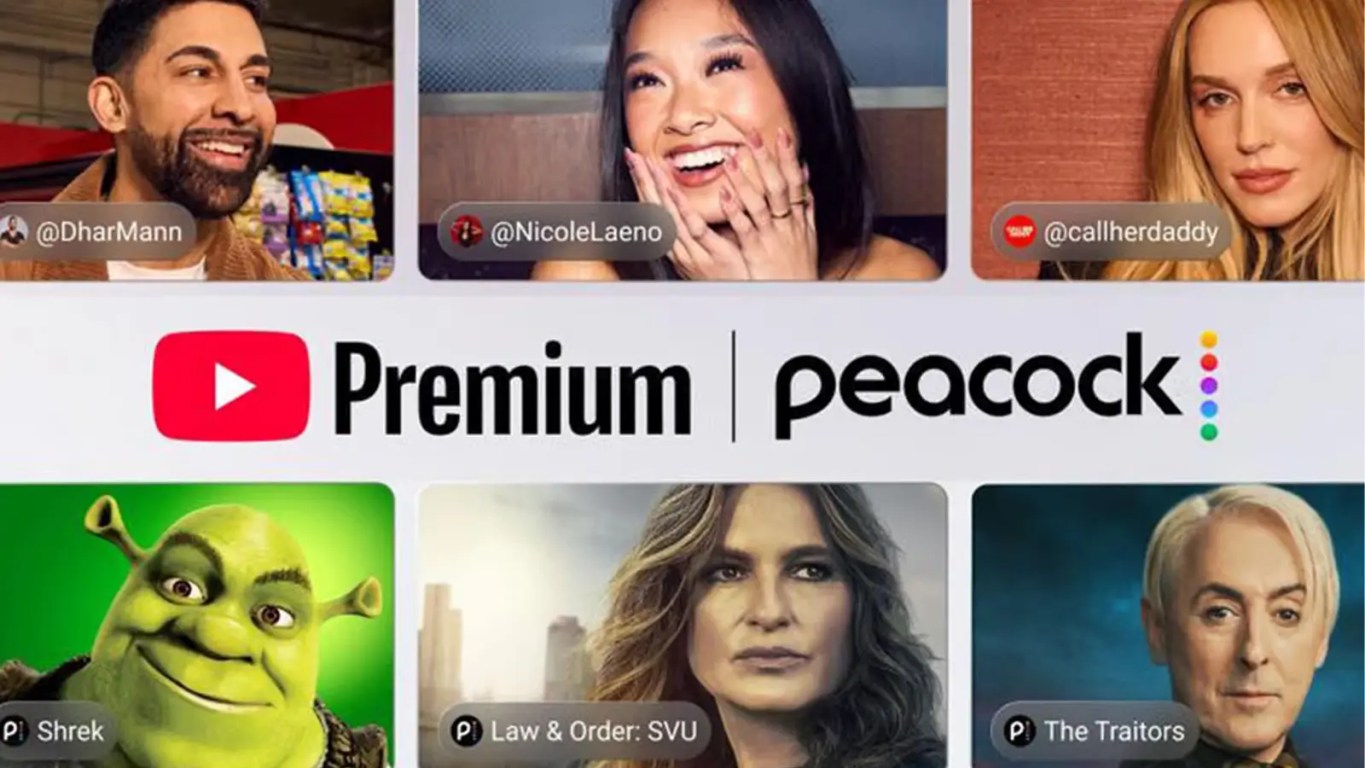 A still depicting YouTube and Peacock announcement