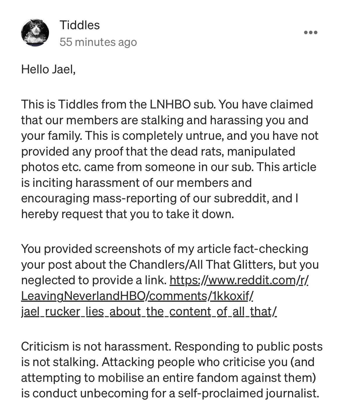 Beware of The LeavingNeverlandHBO Subreddit -