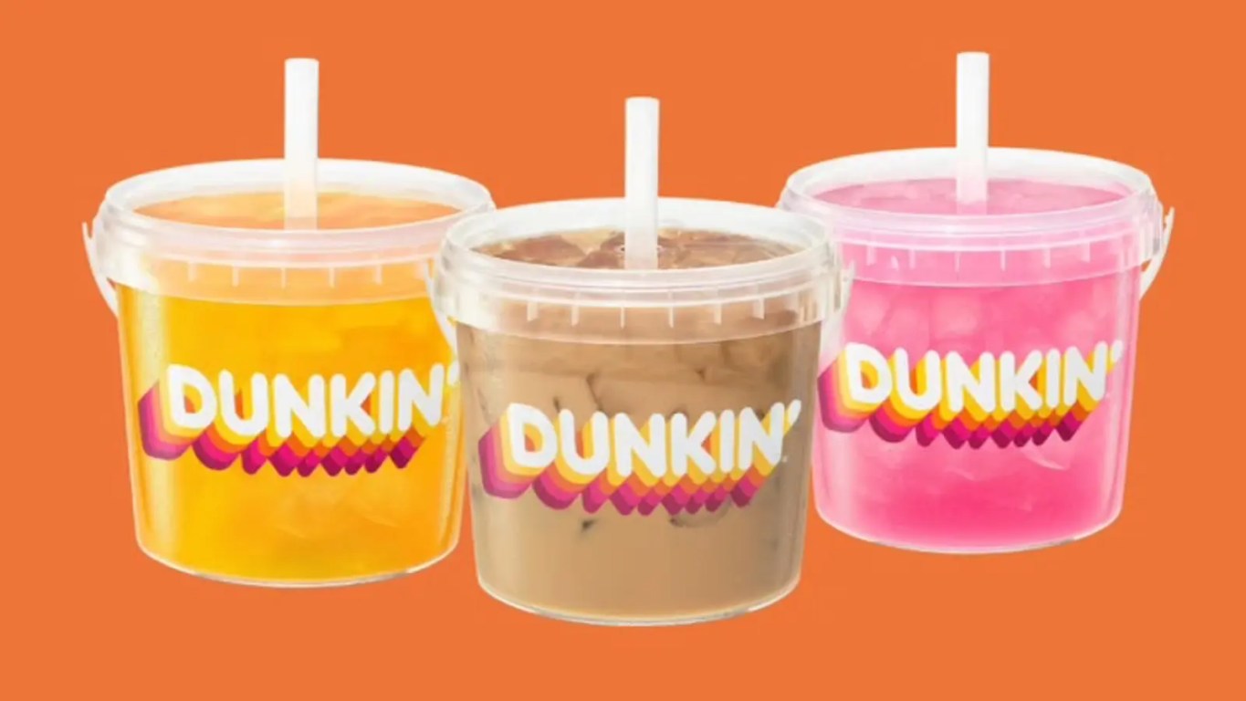 Dunkin Bucket Refreshers on display